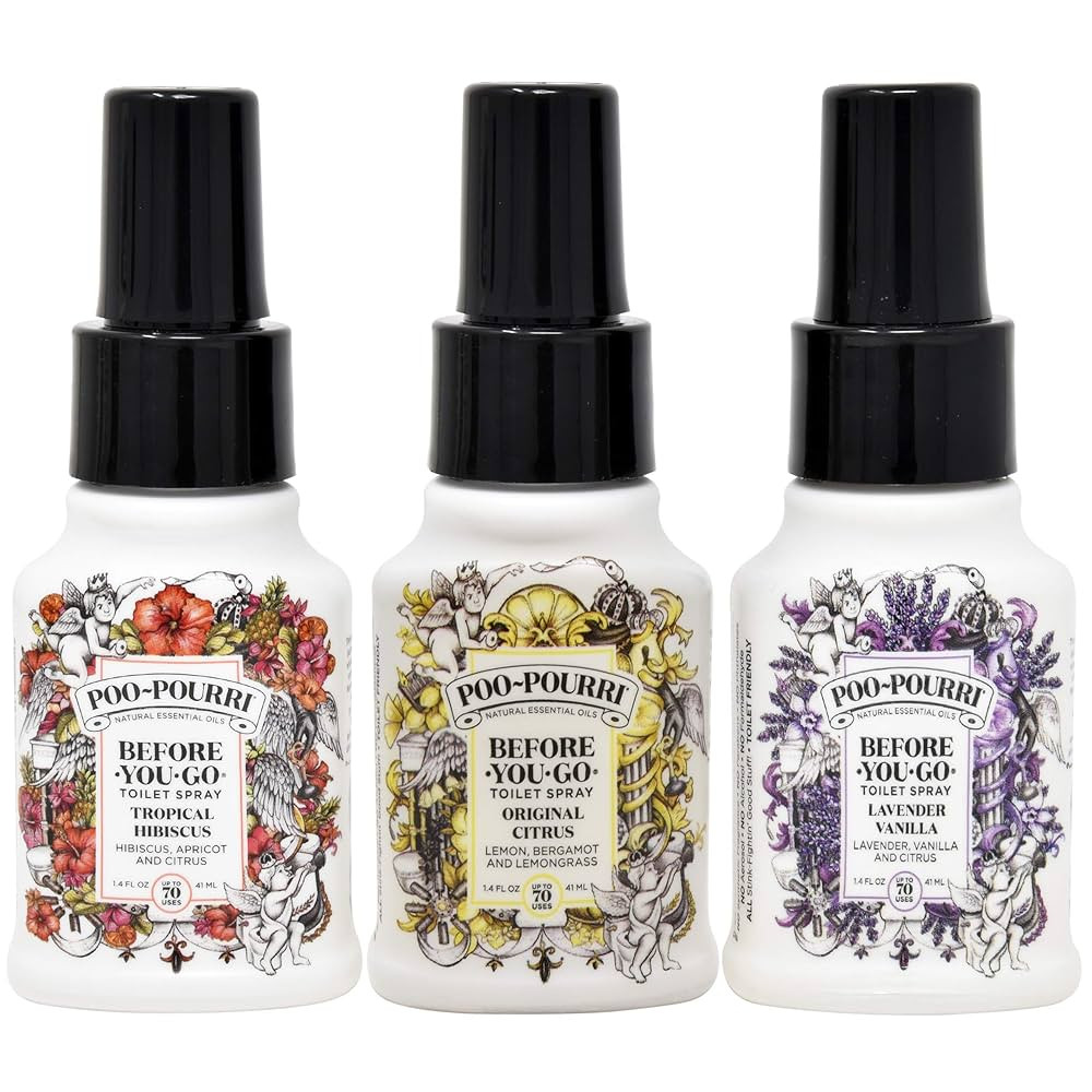 Poo-Pourri - Juego de espray para inodoro, Cítricos Originales, Lavanda Vanilla y Hibisco Tropic... | Amazon (US)