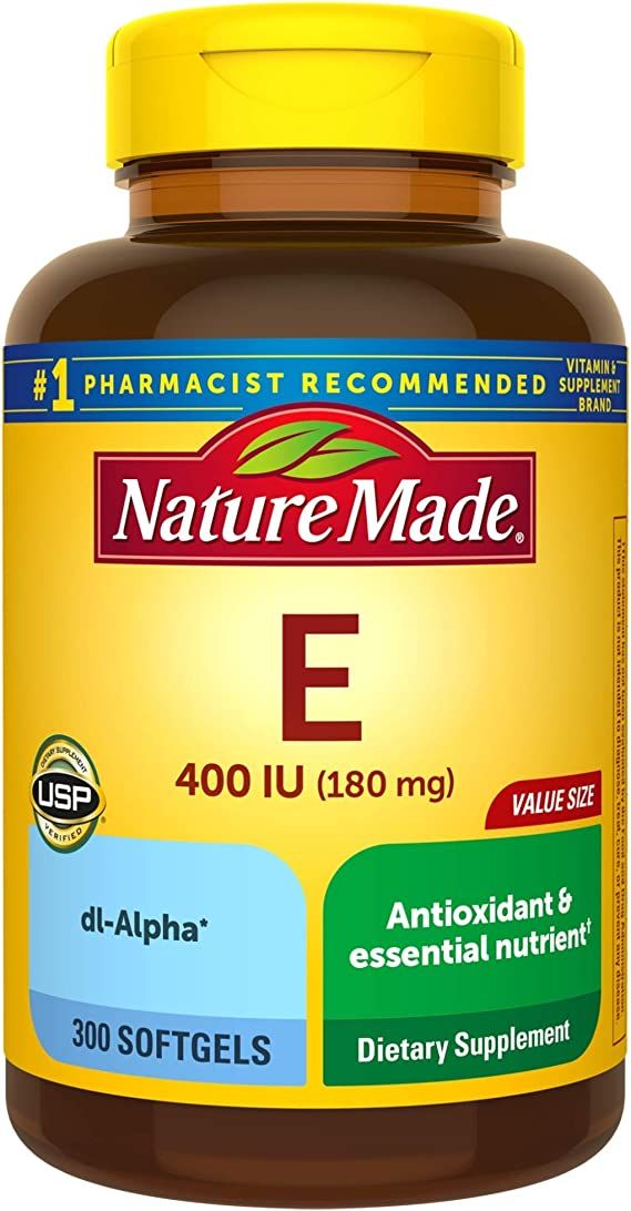Nature Made Vitamin E 180 mg (400 IU) dl-Alpha Softgels, 300 Count Value Size for Antioxidant Sup... | Amazon (US)