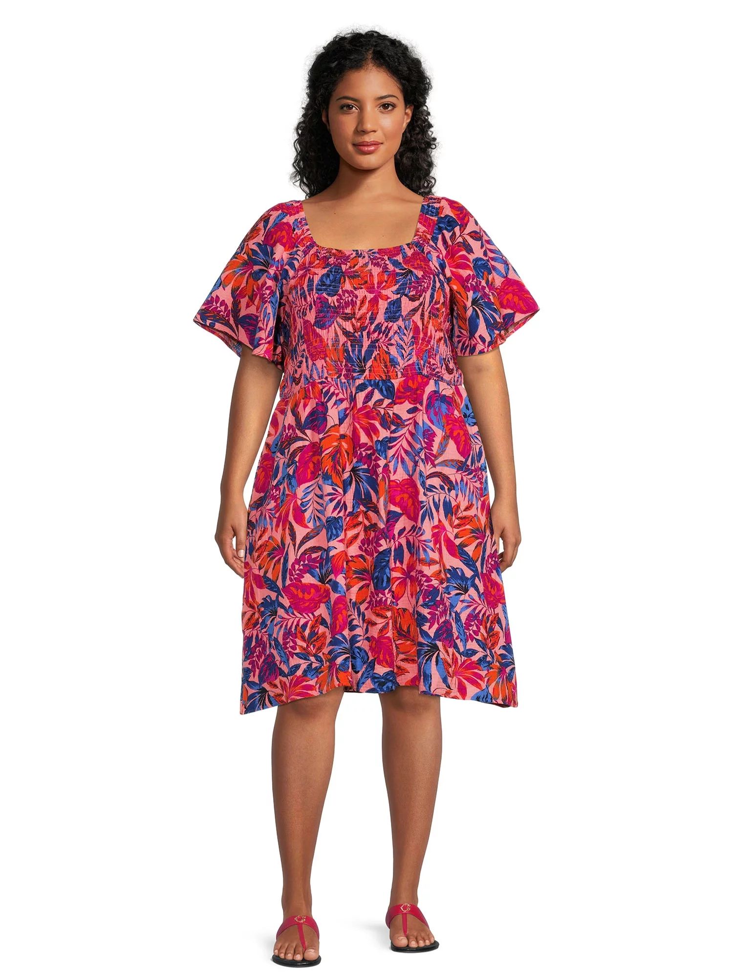 Terra & SkyTerra & Sky Women's Plus Size Flutter Sleeve Fit & Flare DressUSD$24.98(4.3)4.3 stars ... | Walmart (US)