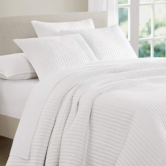SHALALA Reversible Cotton Quilt Set Queen Size,Soft Cotton Jersey Coverlet -Lightweight and Breat... | Amazon (US)