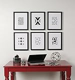 Kate and Laurel Calter 6 Framed Modern Black and White Geometric Abstract Art Prints, Black | Amazon (US)