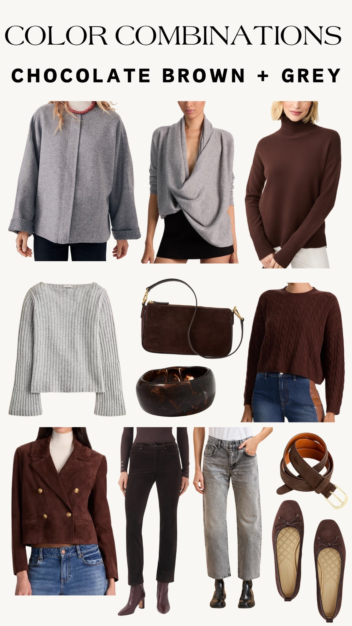 Chocolate brown and grey outfit ideas! 



Sweaters - Belt - Fall colors - Color combinations - Chocolate brown - Jackets 

#LTKSeasonal #LTKWorkwear #LTKStyleTip