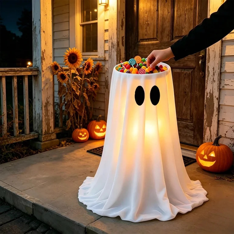 Halloween Ghost Candy Bowl Large Light Up Floor Stand with Remote Control for Halloween Party Tre... | Walmart (US)