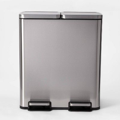 60L Stainless Steel Step Trash and Recycle Can - Brightroom™ | Target