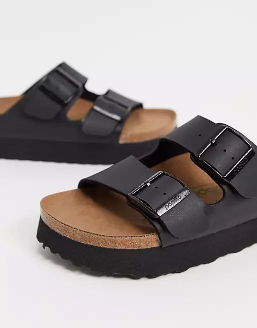 Papillio Arizona flatform sandals in black | ASOS (Global)