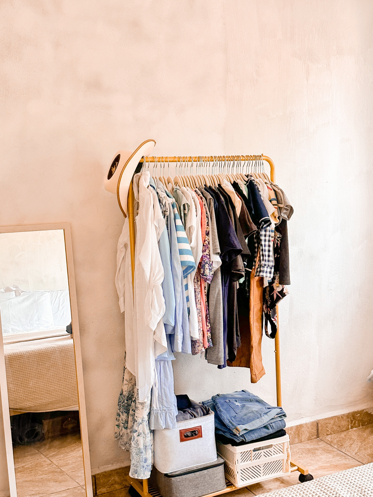 Linking this super cute clothing rack. Only $30 and super easy to put together ❤️