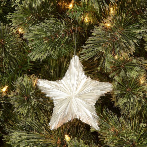 Tinsel Star Christmas Tree Ornament White - Wondershop™ | Target