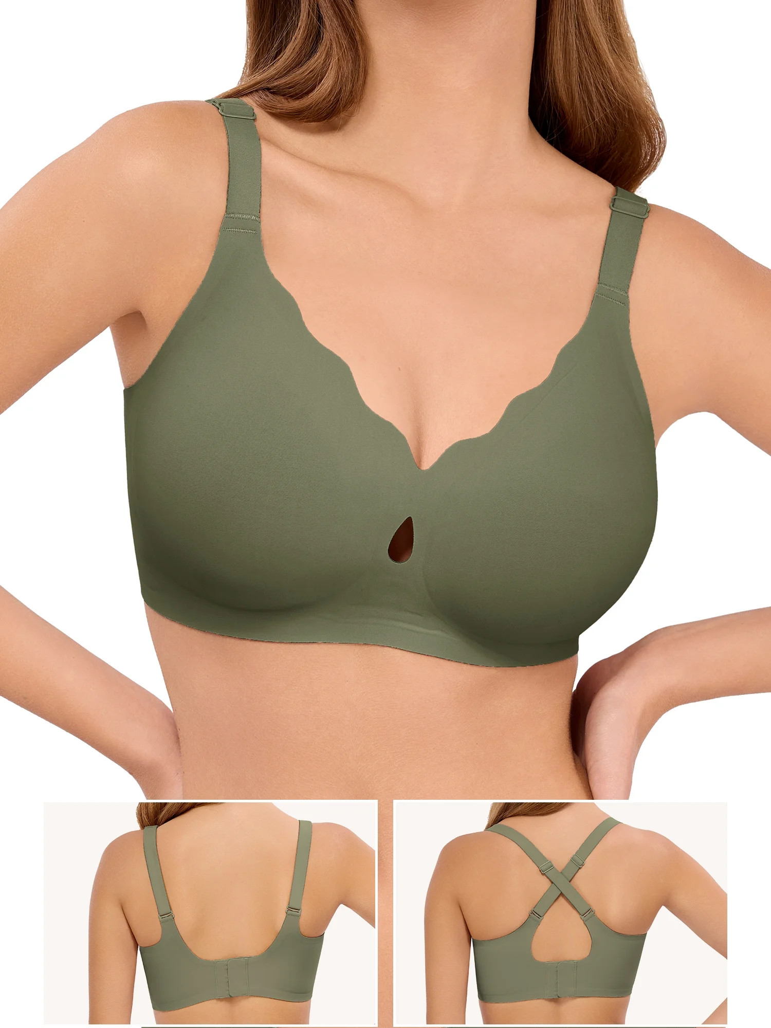 LUCKMEEY Seamless Bras for Women Wireless Full Coverage Bralettes Comfortable Wirefree Bra S-3XL | Walmart (US)