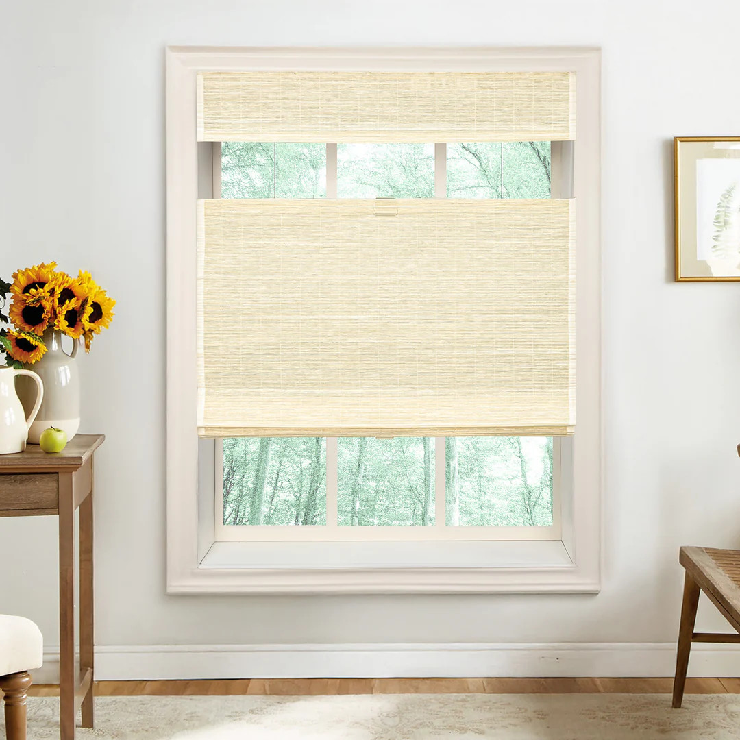 Ramie Woven Bamboo Blinds & Shades Top Down Bottom Up | Cream | NeutralCurtains