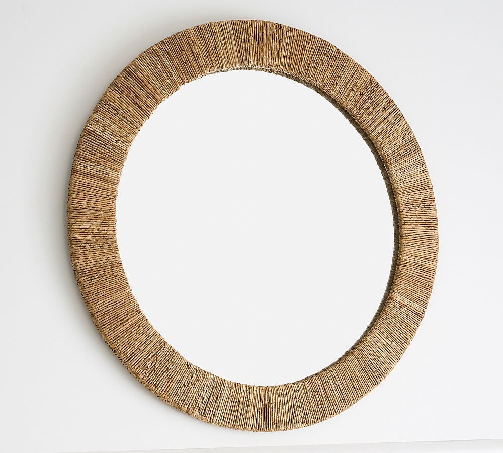 Malibu Handwoven Seagrass 40" Round Wall Mirror | Pottery Barn (US)