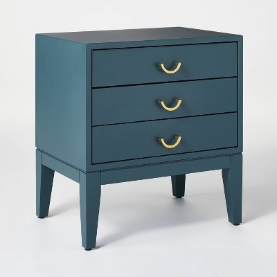 Quail Hill 3 Drawer Nightstand Mount Blue - Threshold™ designed with Studio McGee: Mahogany Frame, Bedside Table, MDF Surface | Target