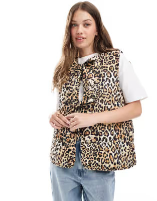 ASOS DESIGN – Gestepptes Gilet mit Animal-Print und Schleifen | ASOS (Global)