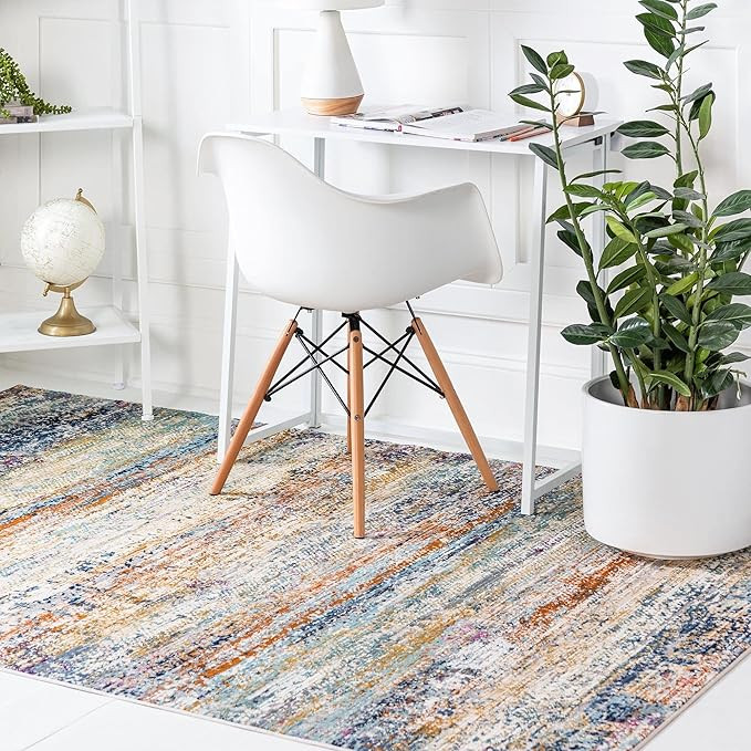 Rugs.Com Malibu Collection Area Rug – 8' x 10' Multi Low-Pile Rug Perfect for Living Rooms, Lar... | Amazon (US)