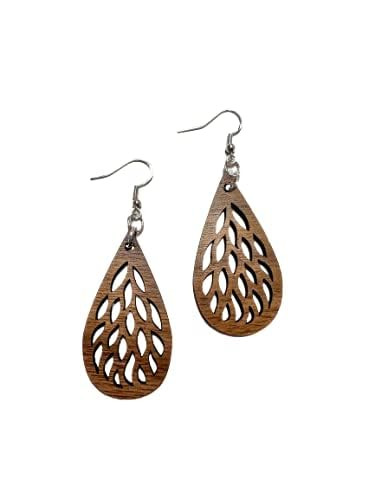 Plant Earrings - Dangly Earrings - Wooden Earrings for Women - Teardrop Earrings for Women - Wome... | Amazon (US)