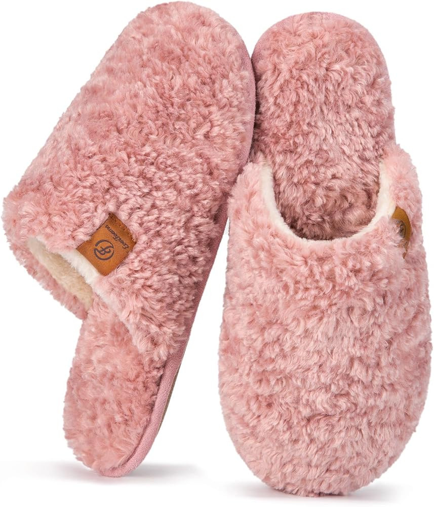 EverFoams Women's Fuzzy Slip-on Slippers Warm Cozy Soft Lightweight Memory Foam Indoor House Shoe... | Amazon (US)