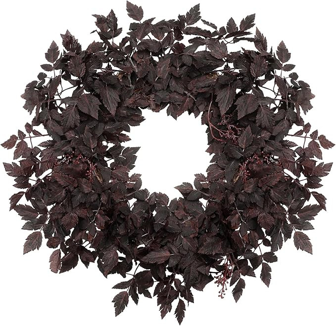 Waydress 24" Plum Cimicifuga Seeded Wreath Garland Fake Artificial Plants Cimicifuga Wreath Plum ... | Amazon (US)