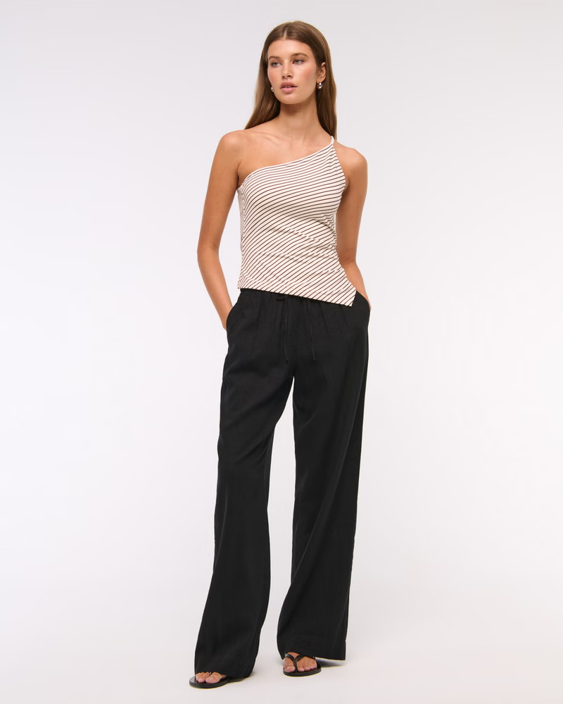 Women's Linen-Blend Pull-On Pant | Women's Bottoms | Abercrombie.com | Abercrombie & Fitch (US)