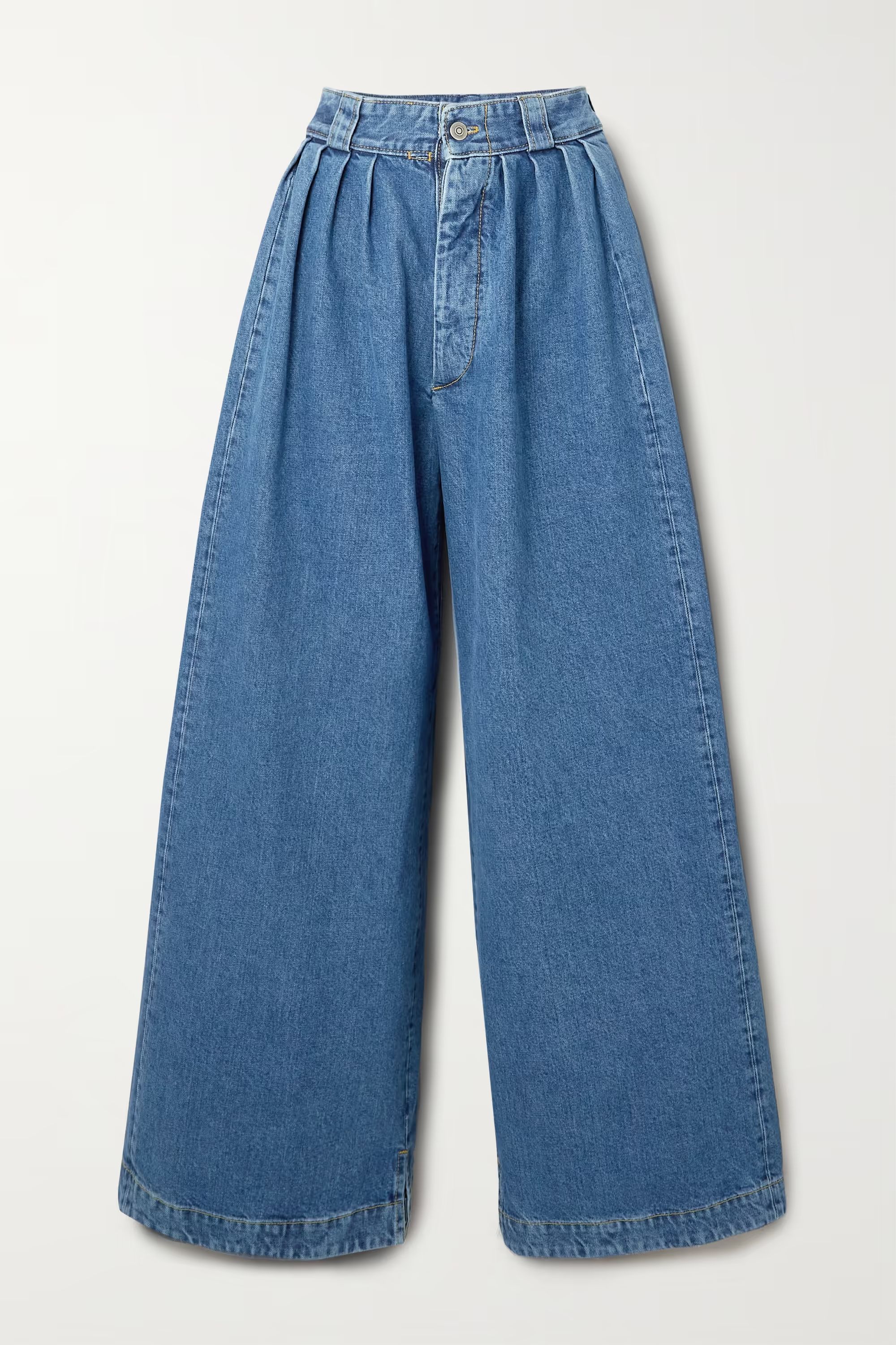 Blue Pleated mid-rise wide-leg jeans | MAISON MARGIELA | NET-A-PORTER | NET-A-PORTER (US)