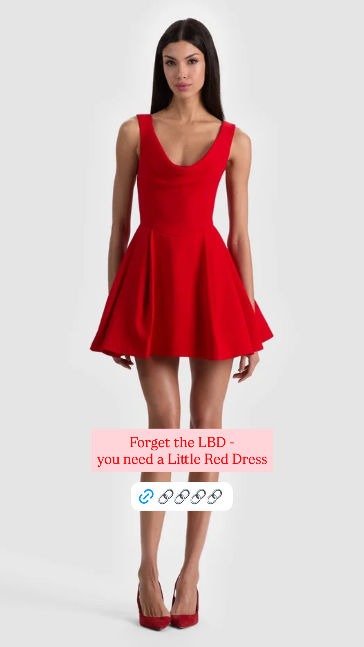 Everyone talks about the Little Black Dress. I'm here to make the case for the LRD.
The Little Red Dress is the piece your wardrobe is actually missing — and Alice + Olivia's Estrella is the one I'd point to. Fit and flare silhouette, draped cowl neckline, pleated skirt with real movement. The hot red shade is bold without being costumey, and the tailored shape means it's flattering from every angle rather than just the one you're standing in when you bought it.
At $550 this is a dress you buy for the events you actually want to remember. The cowl neckline keeps it feminine without being fussy, the pleated flare skirt photographs beautifully in motion, and the viscose blend drapes the way a dress at this price point should. Add heels and you're done — that's the whole styling note.
The LBD gets all the credit. The LRD gets all the attention.
P.S. They are having a Memorial Day Sale! Take an extra 25% off all sale for up to 70% off sale styles! 
 

 