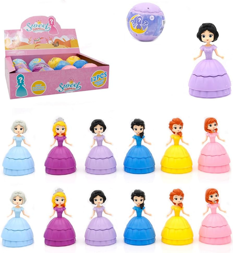 12PCS Doll Easter Eggs Princess Eggs That Turn into Dresses Prefilled Easter Eggs with Toys Bulk ... | Amazon (US)
