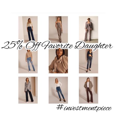 From blazers and sweaters to chic cut jeans, get 25% off everything @favoritedaughter with code HOLIDAY25 #investmentpiece 

#LTKCyberweek #LTKstyletip #LTKworkwear