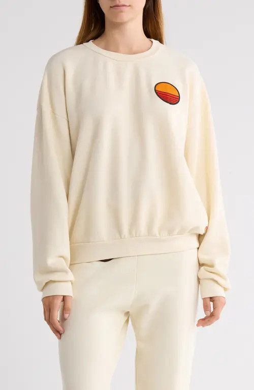 Aviator Nation Sunset Patch Sweatshirt in Vintage White at Nordstrom, Size Xx-Large | Nordstrom