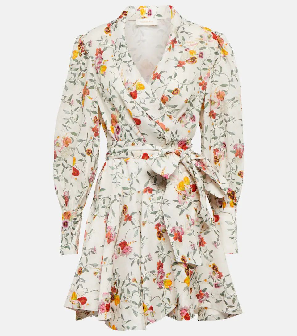 Floral linen wrap minidress | Mytheresa (US/CA)