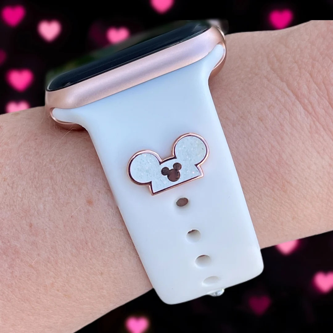 Rose Gold Sparkle Mouse Ears Hat MSPC Charm | Apple Watch Band | Button | Etsy (US)