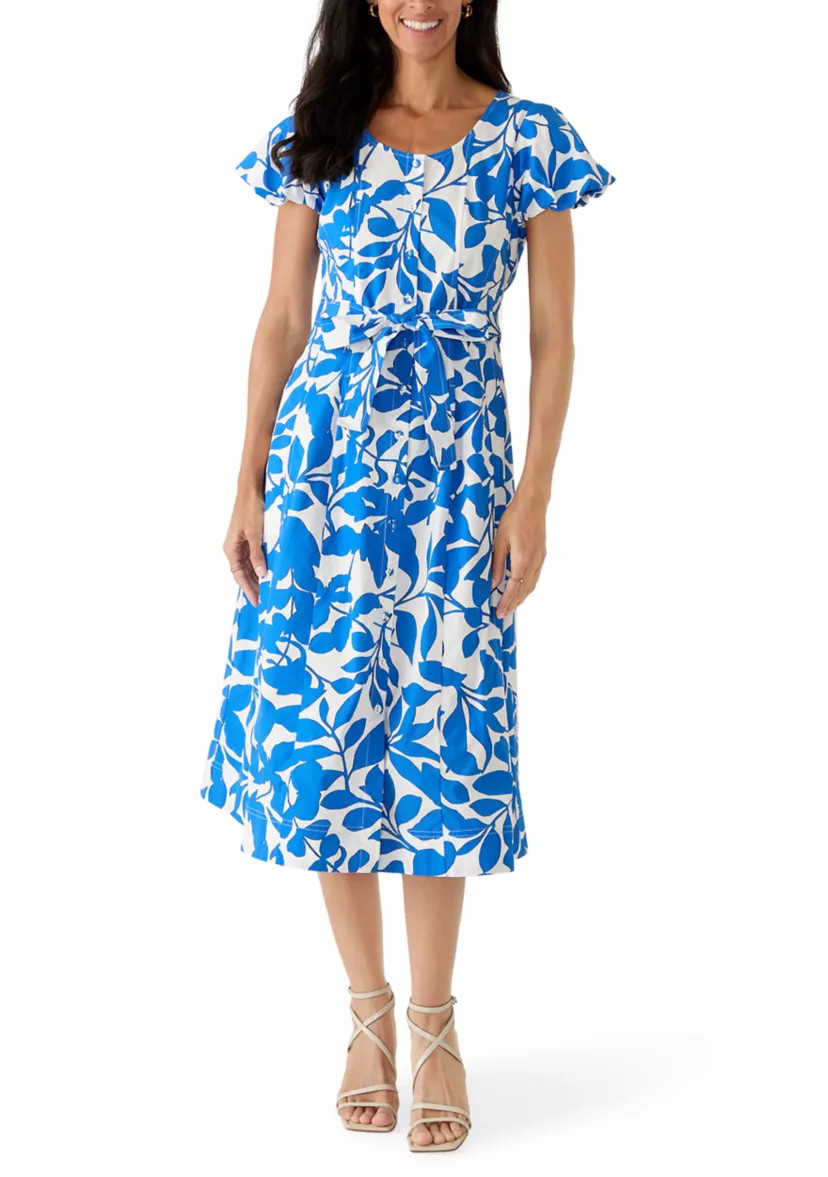 Women's Puff Sleeve Button Front Floral Dress | Belk