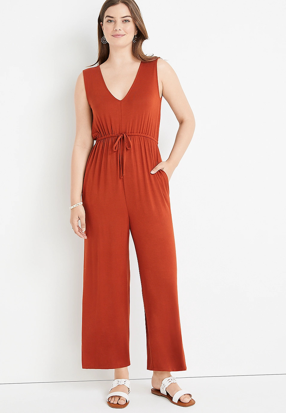 24/7 Wide Leg Cropped Jumpsuit | Maurices