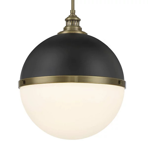 Vorey Outdoor Pendant (Coal with Oxidized Aged Brass|Large) - OPEN BOX | Lumens