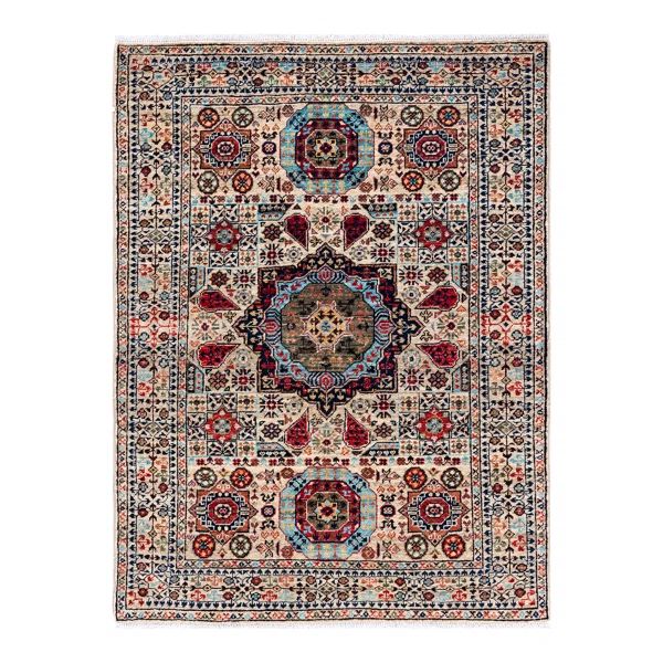 One-of-a-Kind Hand-Knotted 2000S 3'4" X 4'9" Wool Area Rug in Beige/Red/Blue | Wayfair North America