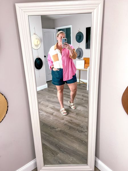 These pull on jean shorts are very comfortable. They remind me of a vintage denim coloring and fit all the curves perfectly. I styled with my chunky sandals and a half tucked color block shirt. 

Plus size outfit 
Ootd
Plus size spring outfit 
Spring outfit 
Spring style 
Plus size fashion 
Jean shorts 
Plus size Jean shorts 

#LTKover40 #LTKplussize #LTKSeasonal