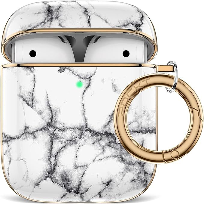 POCKT AirPods Case Cover with Keychain Hard Skin Cases for AirPods Charging Case | Marble | Amazon (US)
