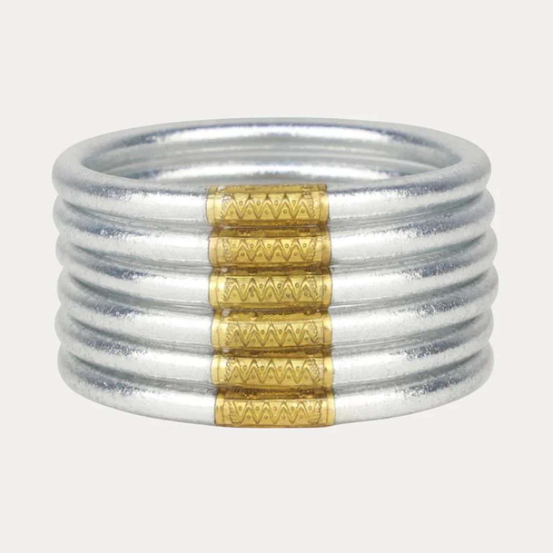 Silver All Weather Bangles\u00ae (Set of 6) - Serenity Prayer | BuDhaGirl