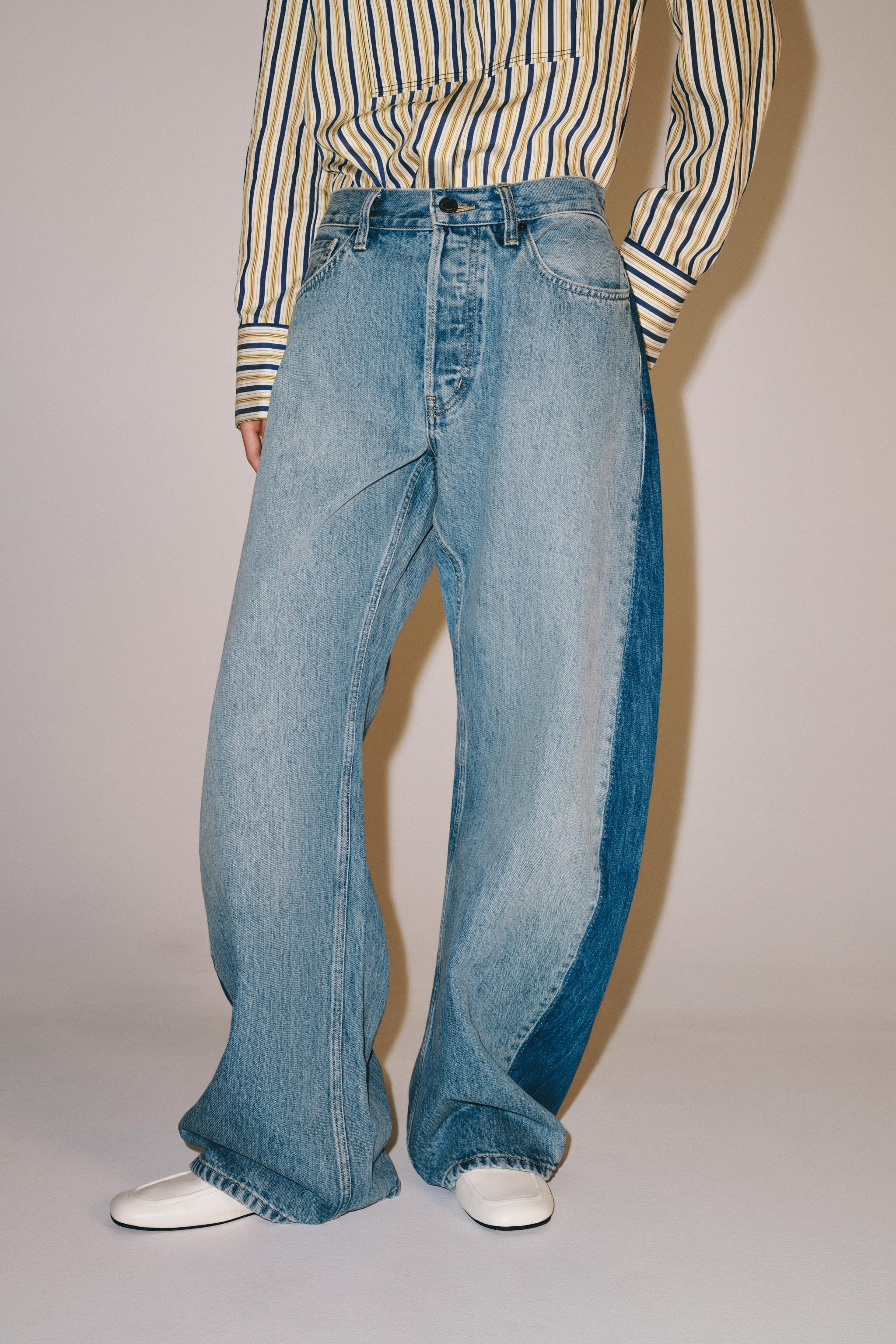 ZW COLLECTION MID-RISE PATCHWORK BARREL JEANS | Zara US