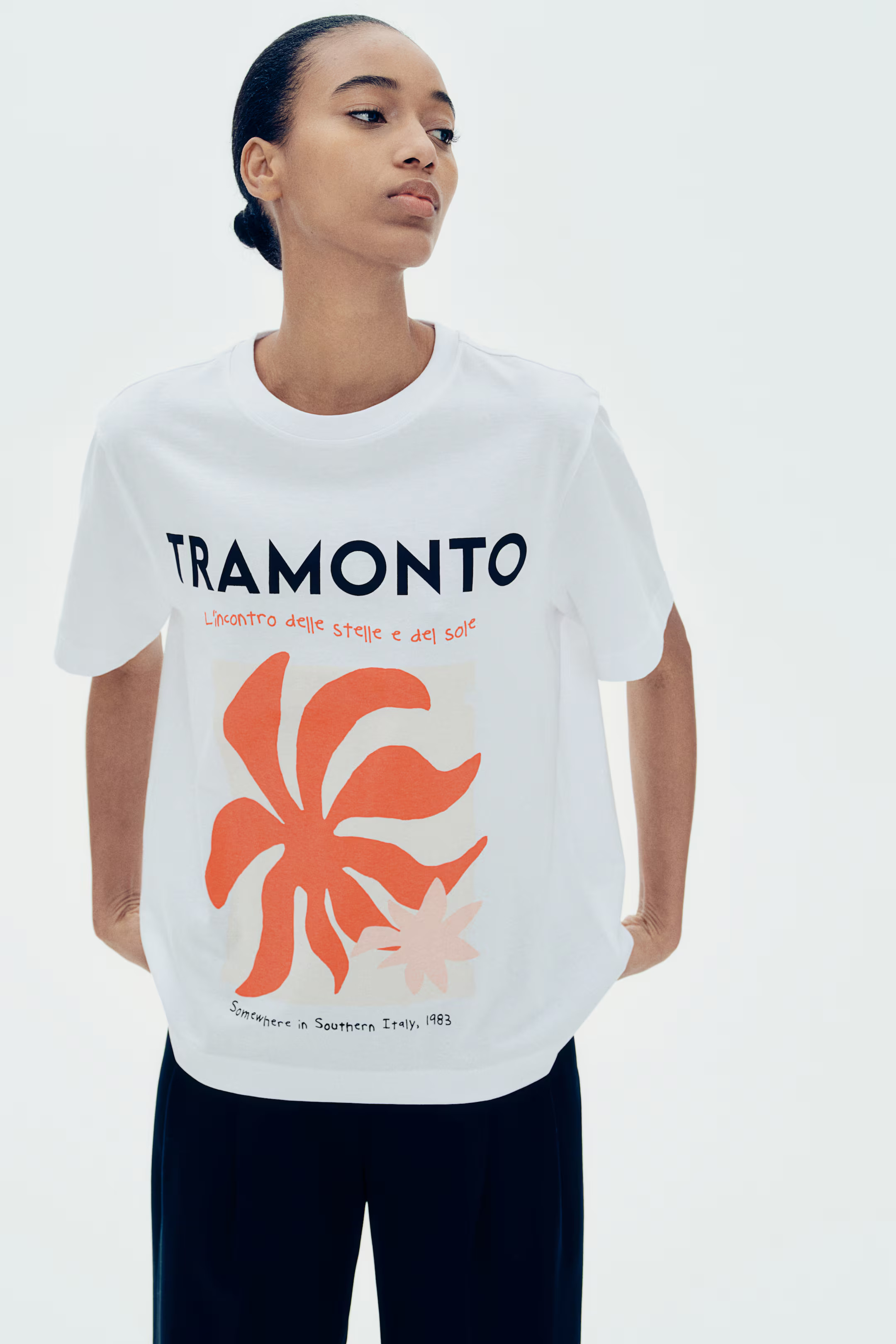 Printed T-Shirt - White/Tramonto - Ladies | H&M US | H&M (US + CA)