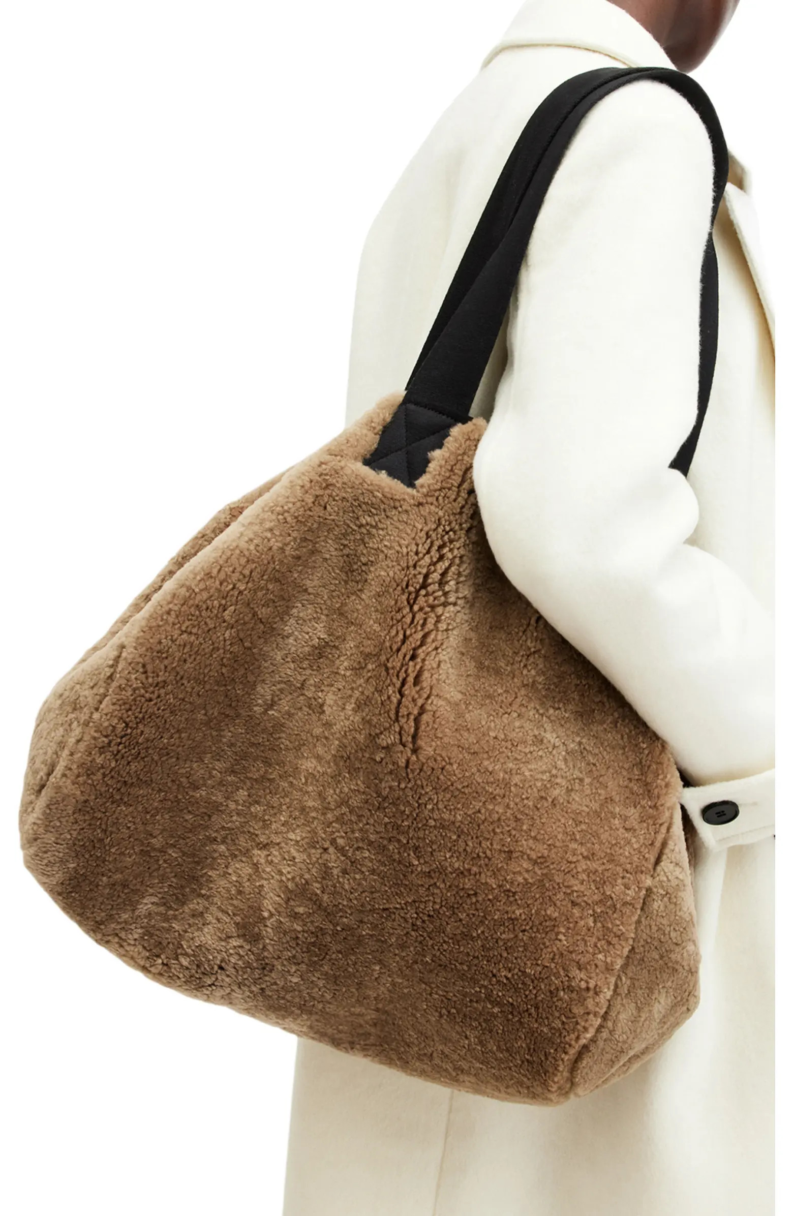 AllSaints Izzy Reversible Shearling Tote | Nordstrom | Nordstrom