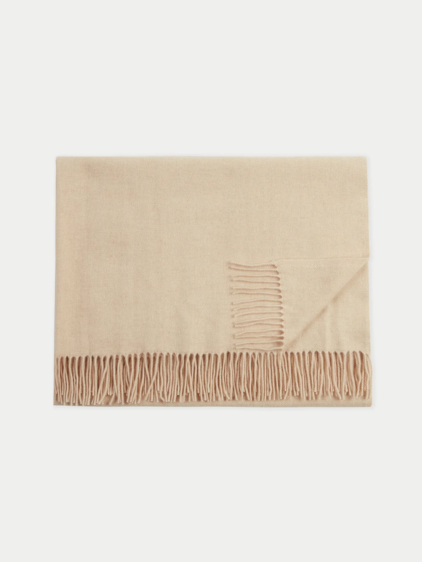 Organic Color Medium Fringe Blanket | Gobi Cashmere