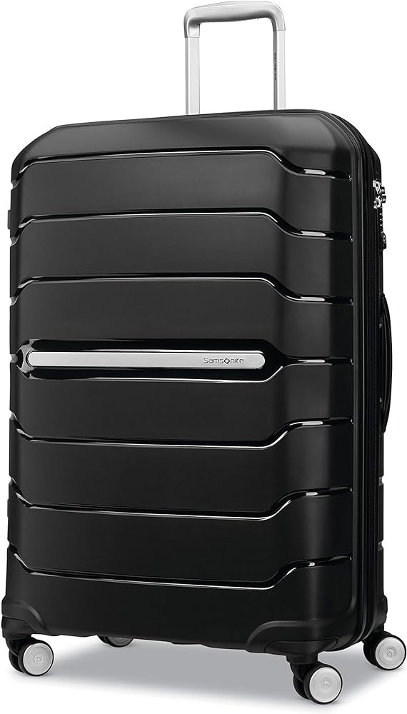 Samsonite Freeform Hardside Expandable with Double Spinner Wheels, Black, Checked-Large 28-Inch | Amazon (US)