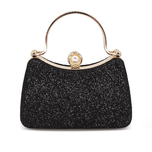 Evening Purses and Clutches - Black Sparkly Bag Rhinestone Evening Handbag for Women Formal Cocktail (Style 10-Black) | Amazon (US)