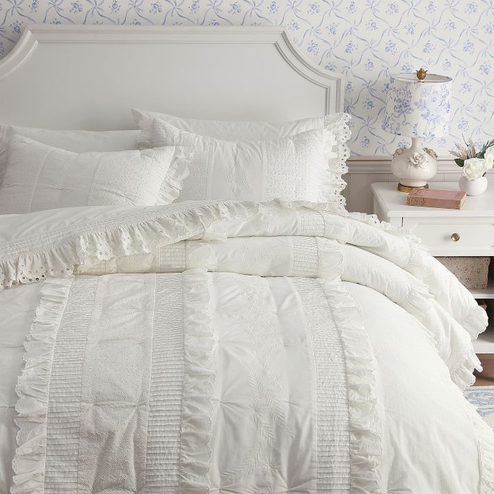 LoveShackFancy Eyelet Quilt & Sham | Pottery Barn Teen