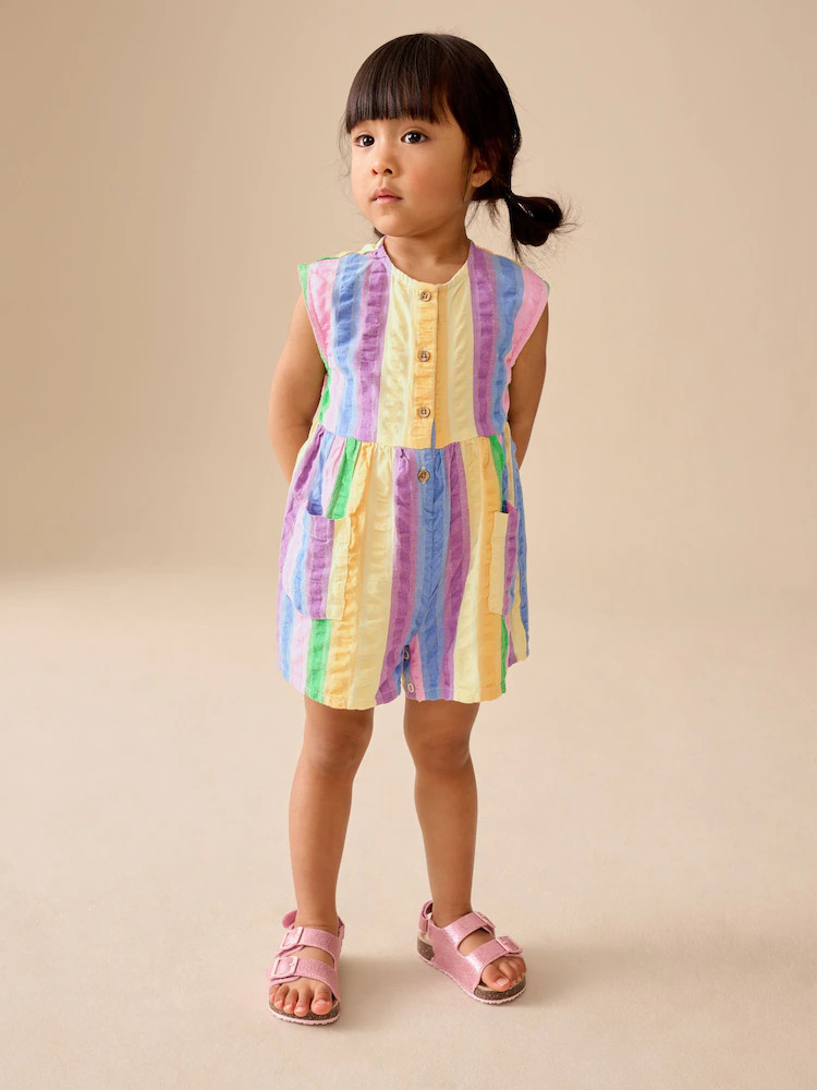 Rainbow Stripe Sleeveless Playsuit (3mths-7yrs) | Next US