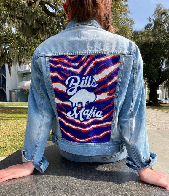 Buffalo Bills Hand Painted Denim Jacket | Etsy (US)