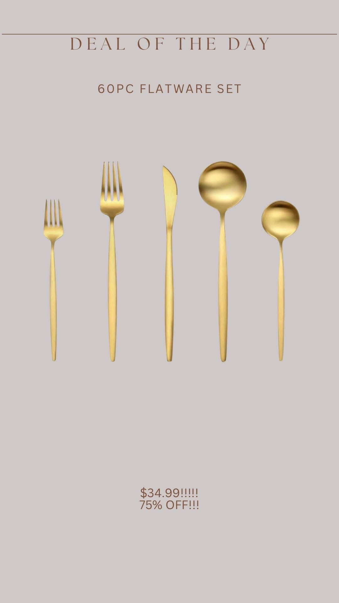 One of decembers most loved deals is back! 60 piece flatware set only $35 right now!!! 🤯🚨identical to CB!!! Usually a 12 piece set is $35-$60 in this style!! 

#LTKHome #LTKSaleAlert