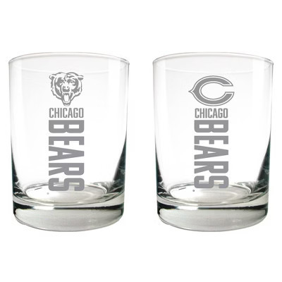 NFL Chicago Bears 2pk Glass Rocks Set | Target