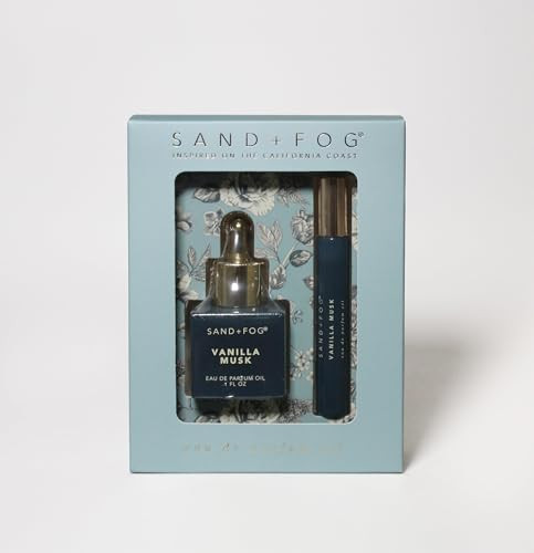 Sand + Fog Vanilla Musk Eau de Parfum Oil Gift Set with Dropper and Rollerball, 1 fl oz Oil Dropper and 0.33 fl oz Roller | Amazon (US)
