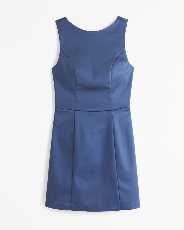 High-Neck Satin Sculpt Mini Dress | Abercrombie & Fitch (US)