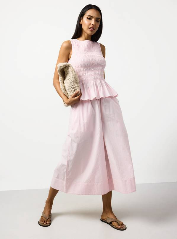 Buy Light Pink Poplin Shirred Sleeveless Co-ord Top 10 | Tops | Tu | Tu Clothing