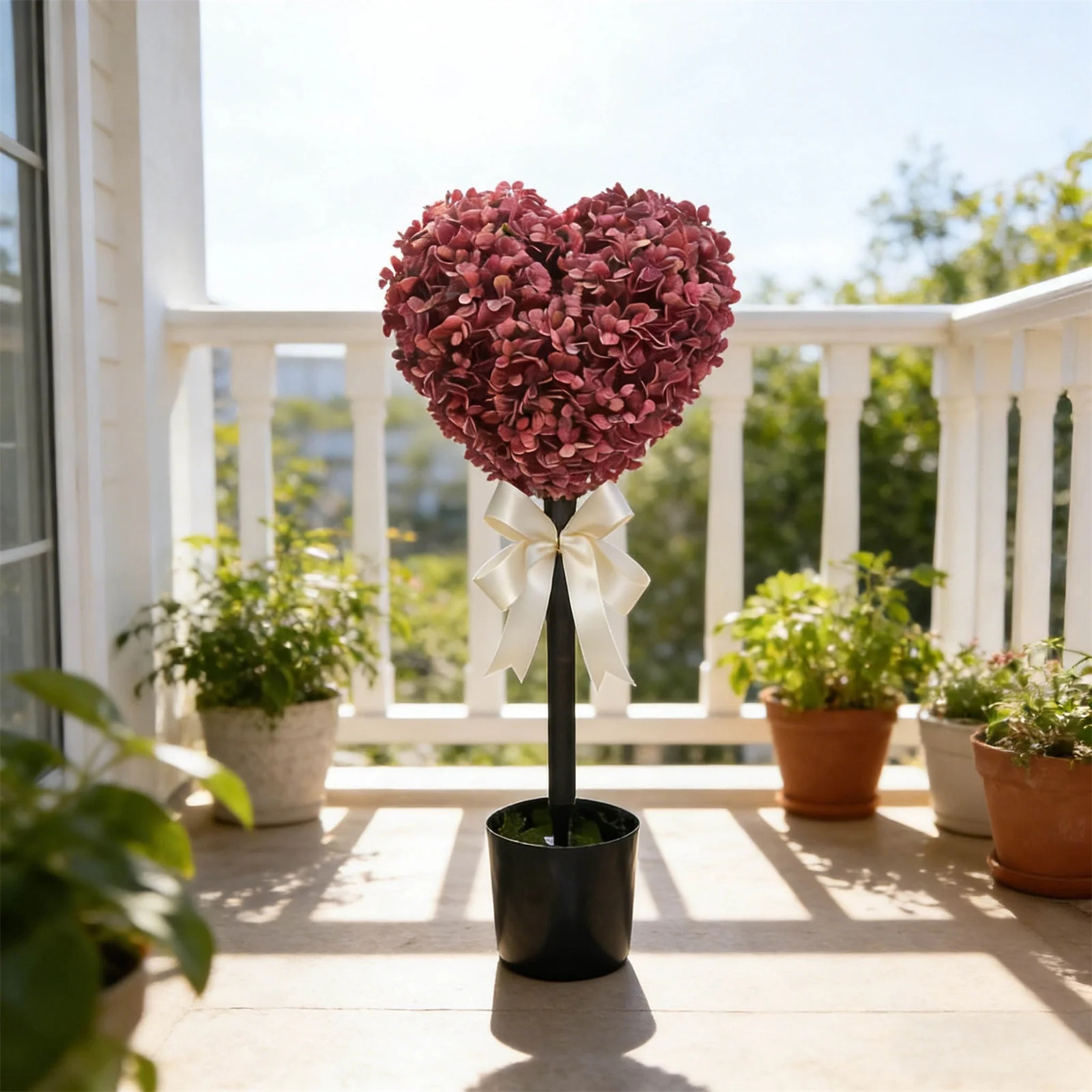 Eespoir Valentines Day Topiary Tree, Heart Shaped Outdoor Trees, Boxwood Heart With Bow Topiary, ... | Walmart (US)